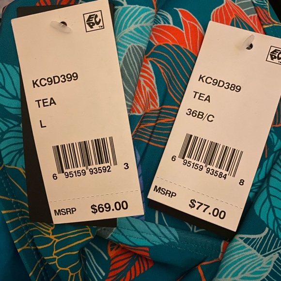 high waisted bikini two piece 36/B /C top Large - Picture 2 of 9